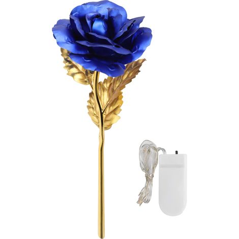 Gold Foil Rose Valentine's Day Gift Lighting Last Forever Love Girlfriends Wives Wedding DecorBlue (1/5)