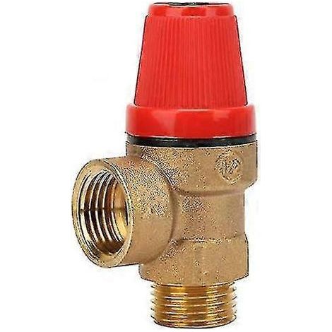 Soupapes de décharge de pression mâles 1/2" - Soupape de sécurité en laiton pour eau/huile/gaz (3 bar) - QH SZRH AJ (1/3)