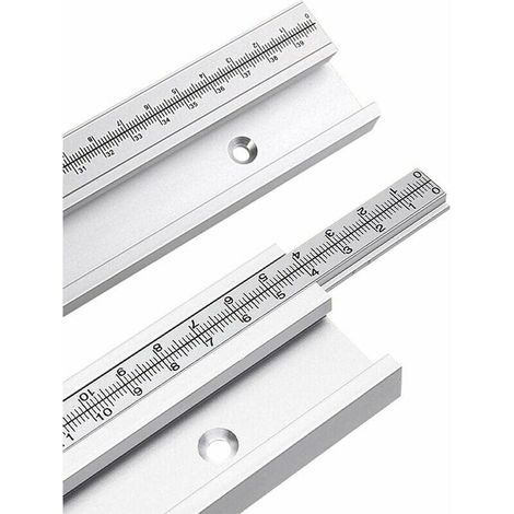 Rails en T avec échelle fixe en alliage d'aluminium - Accessoires pour le travail du bois et le bricolage-50cm (1/5)