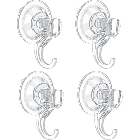 Filiyano-Lot de 4 ventouses, petites ventouses transparentes, résistantes et amovibles pour portes et fenêtres en verre, cuisine, salle de bain, S (1/5)