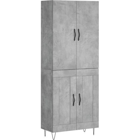 Credenza cassettiera mobile contenitore organizer cucina soggiorno salotto alto 695 x 34 x 180 cm legno ingegnerizzato grigio 020034580