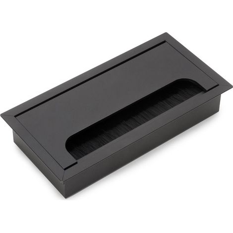 Emuca Quadrum Kabeldurchführungstüllen, rechteckig, 159x80mm, versenkt, Aluminium, Schwarz metallic