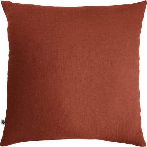 Taie d'oreiller Déco "Gaïa" 80 x 80 cm "Gaze de Coton" l'Effet Papillon - Gaia Terracotta - - Gaia Terracotta - Taie d'oreiller 80 x 80 cm (1/3)