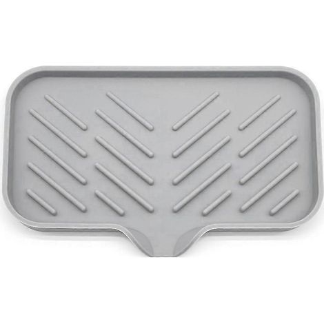 Selbstentleerender Seifenhalter aus Silikon, Seifenschale für die Küchenspüle, Ablagefach, Organizer, Größe L, Grau (1/5)