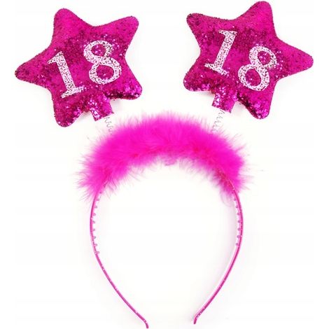 Diadema para 18 cumpleaños, rosa, 1 unidad.