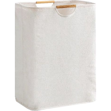 Cesto impermeable, cesto plegable asas madera, 55 litros / 40 cm, cesta impermeable gran mantiene pie sí sola marco dormitorios baños (Trumpet) (1/5)