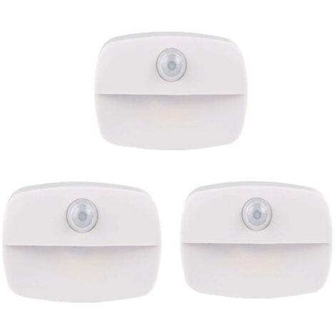 Lot de 3 Veilleuse LED Automatique ,Lampe de Nuit Murale avec Détecteur de Mouvement autocollante,Veilleuse Murale pour Salle de Bains,Chambre,Garage et Couloir(Blanc Chaud) (1/5)