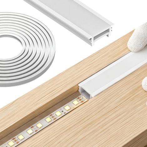 T2010 - Profilé néon en silicone - 20 x 10 mm - 3 m - Flexible - Étanche - Pour couvrir des bandes LED néon jusqu'à 18 mm (bande LED non incluse) (1/5)