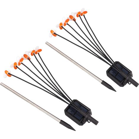 Solarbetriebene Bienenlampe auf einem Erdspieß, wasserdicht nach IP65, 6 Köpfe, farbig (1/4)
