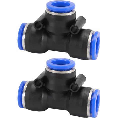 Connecteur pneumatique 2PCS coude/droit/type Y/T-Type/Réducteur de tube d'air pour la connexion rapide tuyauterie d'air, outils pneumatiques (réduction du raccord 10 mm à 8 mm) - T-Type Fitting 12mm (1/5)