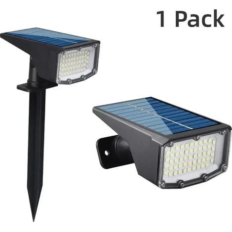 (1 lampe solaire blanche) Lampe solaire d'extérieur étanche, 3 modes d'éclairage, compatible avec les aménagements paysagers extérieurs. (1/5)