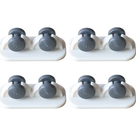 8 Pieces Mini Self-Adhesive Casters, Small Sticky Plastic Casters for Furniture, Bins, Trolleys, Tables, Ottomans, Storage Containers (White, One-Way Wheel) (1/5)