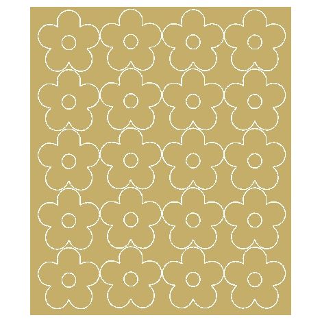 Stickers muraux fleurs, 20 pièces, or mat