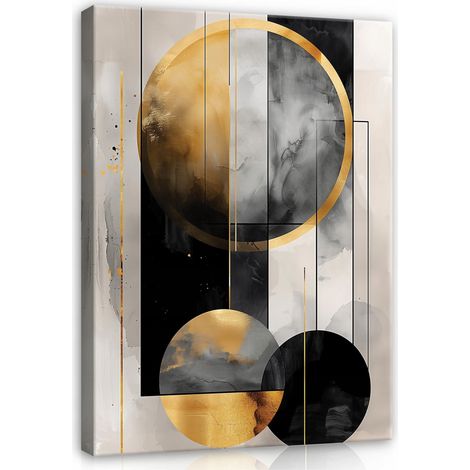 Peinture abstraite art deco or sur toile Murale pour chambre salon 120x80 (1/3)