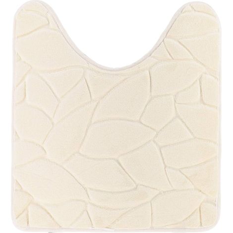 Tapis contour wc effet feuillages microfibre 45x50 cm - botanique - Tendance (1/4)