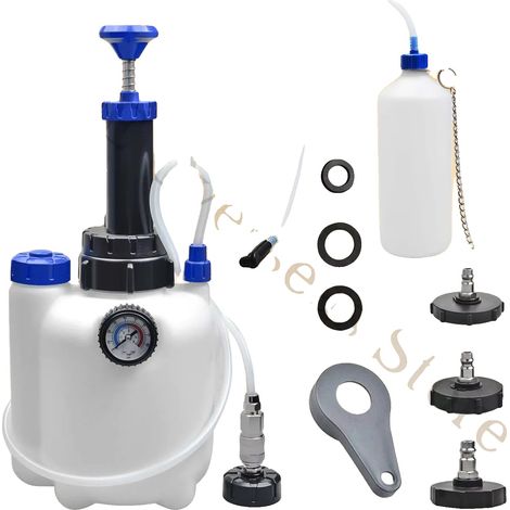 Kit de herramientas para purgar frenos, tapa de 43,5 mm, tapa de 45 mm, tapa de 49,5 mm, tapa de 50,7 mm. Incluye 3 conectores. (1/5)