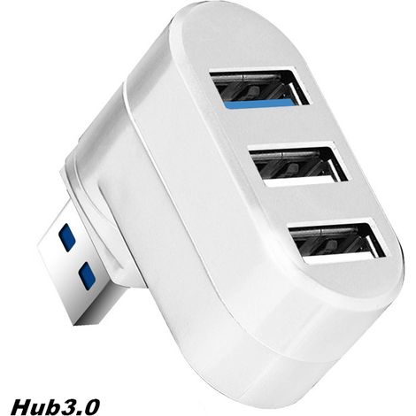(Blanc 2.0) Hub USB sans fil 3 en 1 et adaptateur répartiteur USB à 3 ports (1/5)