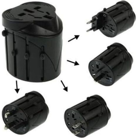 Adaptateur de prise tout en, 2 USB ports and a Type-C port