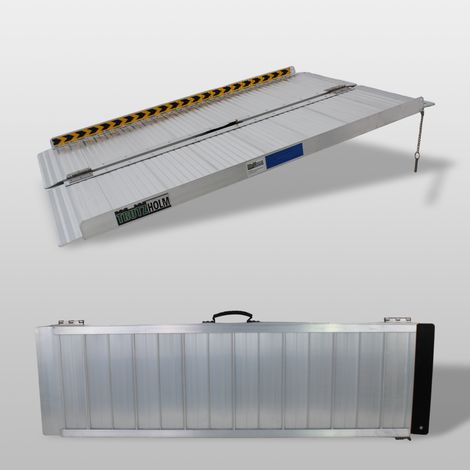 TRUTZHOLM Rollstuhlrampe klappbar Alu 122 cm Traglast 272 kg Auffahrrampe geriffelt leicht mit Griff