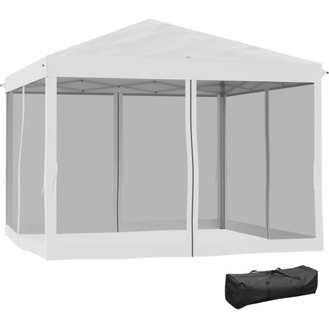 Tonnelle pop-up Barnum Pliant Style Colonial 3 x 3 m 4 moustiquaires + Sac de Transport crème (1/5)