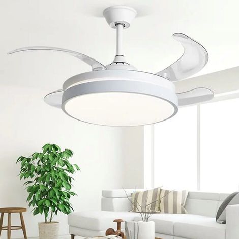 TrAdE Shop Traesio - Plafoniera Moderna Led Con Ventilatore Soffitto Cambia 3 Luci Telecomando F7189 - (1/5)