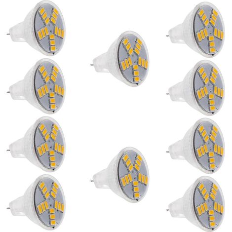 10 bombillas LED MR11 GU4 de 5W y 600LM, luz blanca cálida, 5630SMD (1/3)