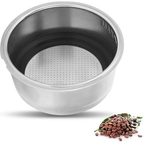 51mm Coffee Filter Holder, Reusable Permanent Coffee Filter, No-Filter Coffee Baskets, Stainless Steel, Coffee Machine Replacement Accessories (Double Cup) (1/5)