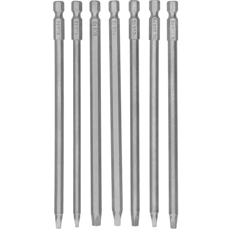 Jeu de 7 embouts de tournevis électrique 150mm carrés, accessoires de vissage robustes pour perceuse visseuse, lot professionnel hexagonal (1/5)