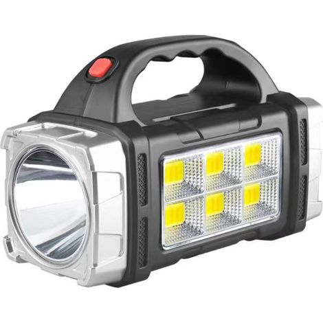 Leichte Solar-Taschenlampe – wiederaufladbare USB-Taschenlampe, wasserdichter IP44-Strahler für Camping, Wandern