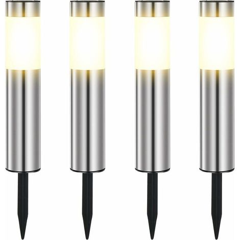 Lampe solaire extérieure étanche IP65 en plastique ABS – Énergie solaire – 8 à 10 heures d'éclairage – Lot de 4 pour jardin et allées (1/2)