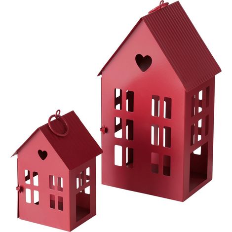 Laterne aus Metall in Form eines Hauses, ALAMO, 14 und 25 cm (1/5)