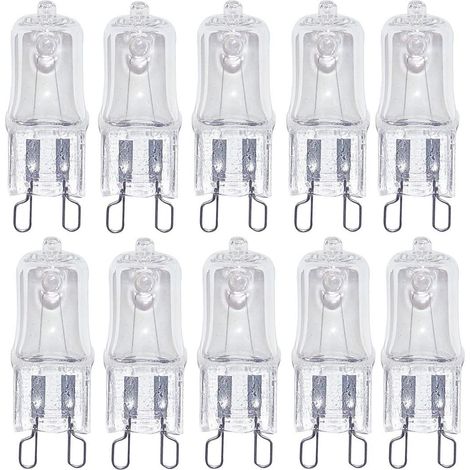 Lot de 10 ampoules halogènes G9-230V-20W, transparentes, angle de faisceau réglable, lumière blanc chaud 2700K (1/4)