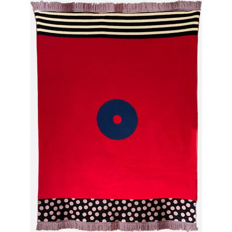 Couverture en coton pour soignante à pois rouges (1/4)