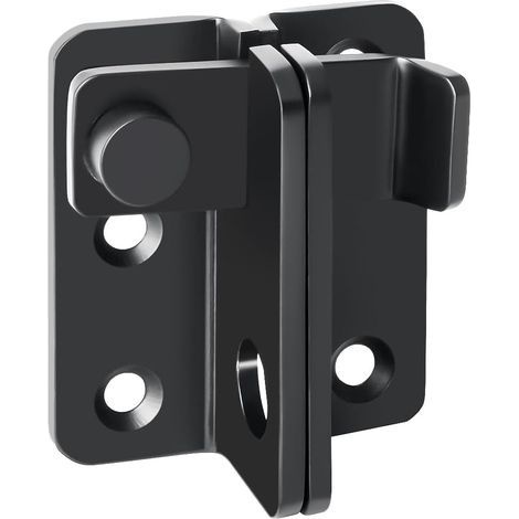 Verrou Porte Exterieur Loquet Porte Interieure, Verrou Portail Coulissante Serrure Volet à Bascule Boulon pour Fenêtre, Placard et Jardin, Noir Mat en Acier Inoxydable, Moyen, EMS3005-B (1/5)