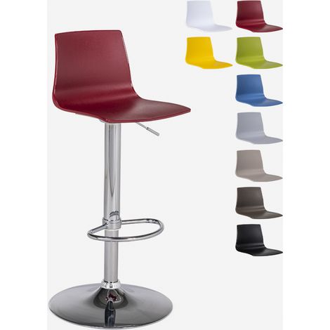 Grand Soleil – Tabouret de bar réglable en hauteur – Assise en polycarbonate mate – Siège pivotant 360° – Base en acier pour stabilité – Pour cuisines et bars