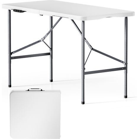 Wiltec Campingtisch klappbar 122x60x75 cm Klapptisch mit Tragegriff Partytisch Biertisch Gartentisch Buffettisch Bierzeltgarnitur Camping Tisch faltbar