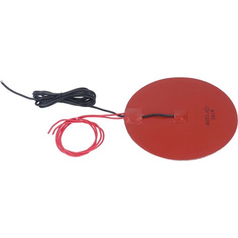 Runde Silikon-Heizmatte, weich, flexibel, abriebfest, runde Heizmatte für 3D-Drucker, 120 W, 12 V DC (1/5)