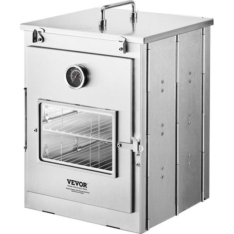 Cuisson rapide, four de camping pliable 30 L en acier inoxydable avec thermomètre, pour feu à bois ou propane (1/5)