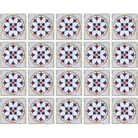 20 Autocollants Carrelage Adhésifs Imperméables Décoratifs pour Salle de Bain ou Cuisine (1/5)