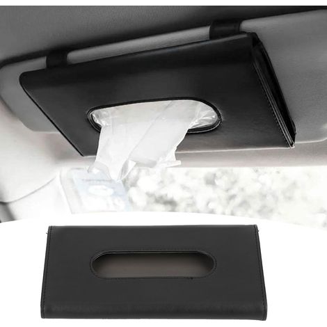 Distributeur de mouchoirs en cuir PU portable pour pare-soleil de voiture, porte-serviettes en papier essuie-tout pour SUV et camionnettes (1/5)