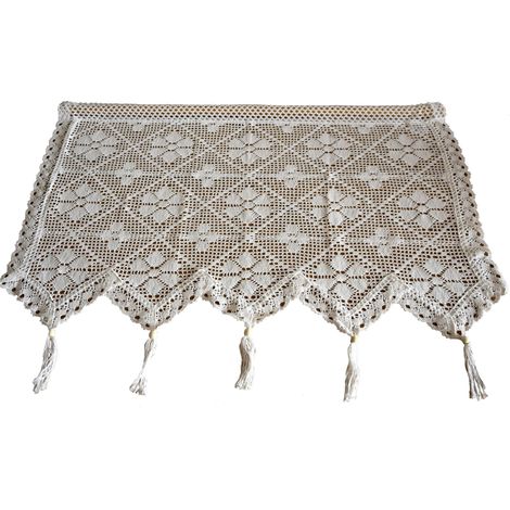 Rideaux blancs au crochet, 60/100 fils (1/5)