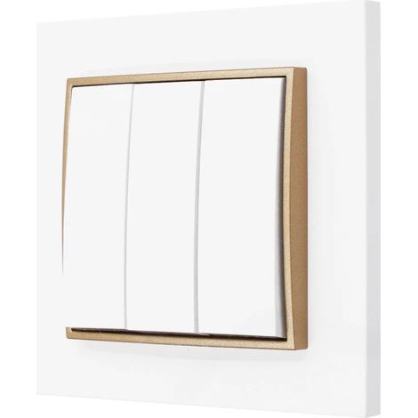 Interruttore triplo con cornice Karlik mini, bianco/oro (1/5)