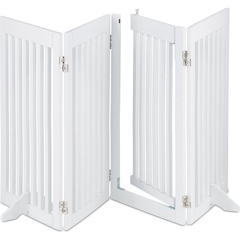 Weies sicherheitstor mit tur 92 cm