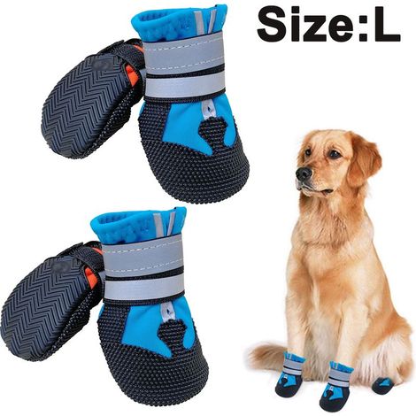 Hundeschuhe – rutschfest und wasserdicht – robuste Sohle für mittelgroße bis große Hunde – 4er-Pack