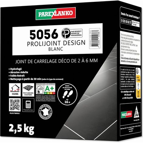 Joint de carrelage 2,5 Kg 5056 Prolijoint Design PAREXLANKO Blanc (1/5)