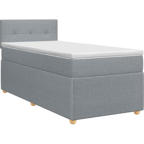 Letto box spring con materasso Grigio Chiaro 90 x 190 cm vidaXL (1/5)