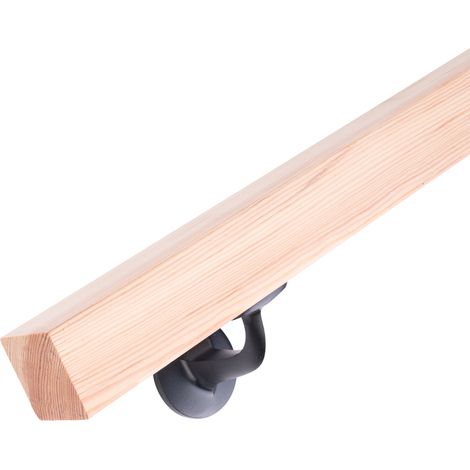 Handystairs – Main courante en bois de pin 300 cm – Profil carré 40x40 mm – Non traité pour montage facile – Supports à acheter séparément (1/4)