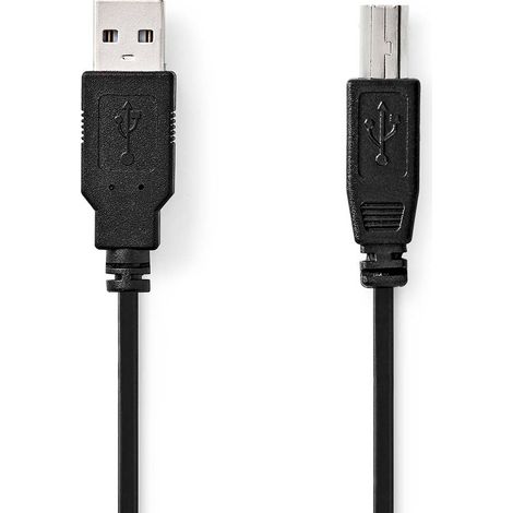 Cable usb usb 20 usb a macho usb b macho 10w 480mbps niquelado 500 metros redondo pvc negro etiqueta