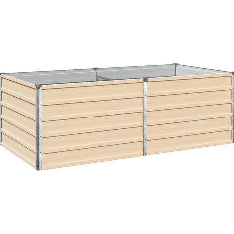 Letto rialzato da giardino Avorio 160 x 80 x 55 cm vidaXL