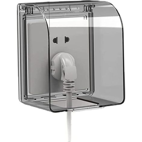 Couvercle de prise extérieure, protecteur de prise extérieure,couvercle de prise unique résistant aux intempéries, couvercle de prise de commutateur transparent pour la sécurité électrique-DOU